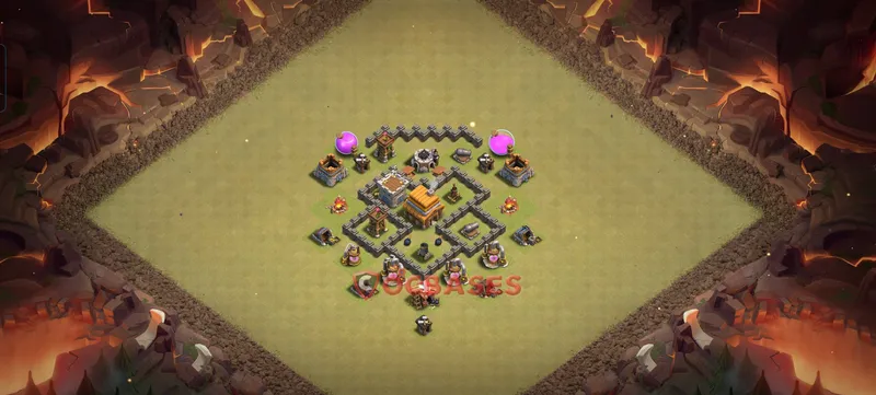 Town Hall 4 Base -war – Layout id: t8uy3 base layout