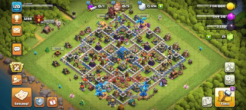 Town Hall 12 Base -trophy – Layout id: kw587 base layout