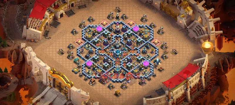 Town Hall 13 Base -hybrid – Layout id: mvwo8 base layout