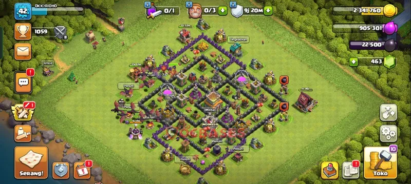 Town Hall 8 Base -war – Layout id: 9ekae base layout