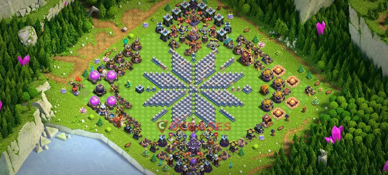Town Hall 15 Base -progress base – Layout id: tqtno base layout