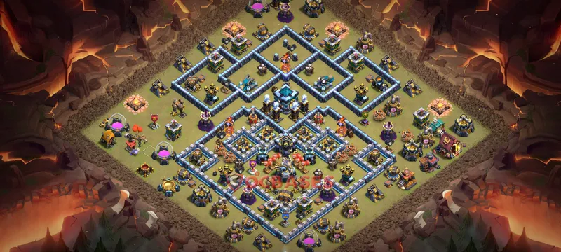 Town Hall 13 Base -war – Layout id: ir7cv base layout