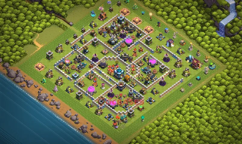 Town Hall 13 Base -war – Layout id: gwsvd base layout, image 1