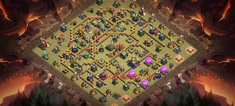 Town Hall 14 Base -war – Layout id: w0s1r base layout