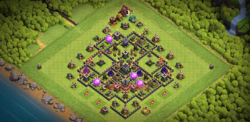 Town Hall 9 Base -trophy – Layout id: 2rkcw base layout