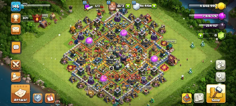 Town Hall 14 Base -hybrid – Layout id: qk2bl base layout