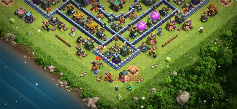 Town Hall 14 Base -hybrid – Layout id: eyhbr base layout, image 2