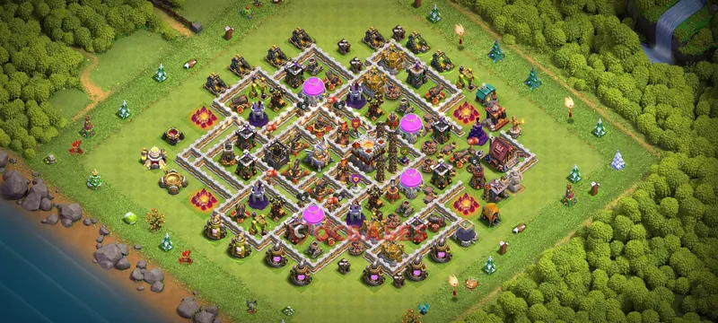Town Hall 11 Base -trophy – Layout id: ycvn9 base layout