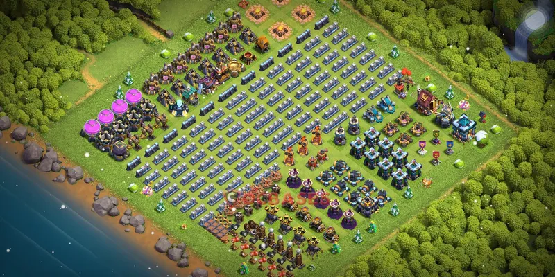 Town Hall 13 Base -progress base – Layout id: v1wq4 base layout