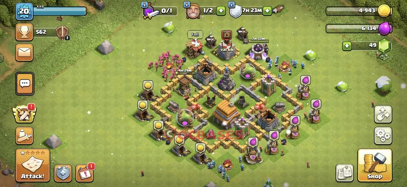 Town Hall 5 Base -war – Layout id: nnylr base layout