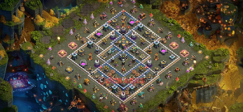 Town Hall 14 Base -war – Layout id: t7i2i base layout