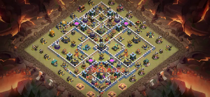 Town Hall 14 Base -war – Layout id: czj57 base layout