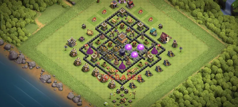 Town Hall 8 Base -war – Layout id: g90lj base layout