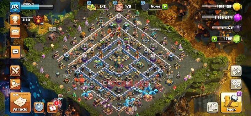 Town Hall 14 Base -farming – Layout id: jqkoy base layout, image 1