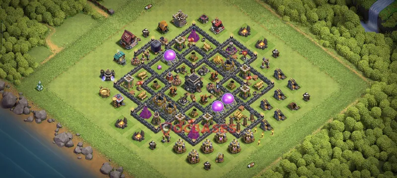 Town Hall 9 Base -war – Layout id: n49t3 base layout