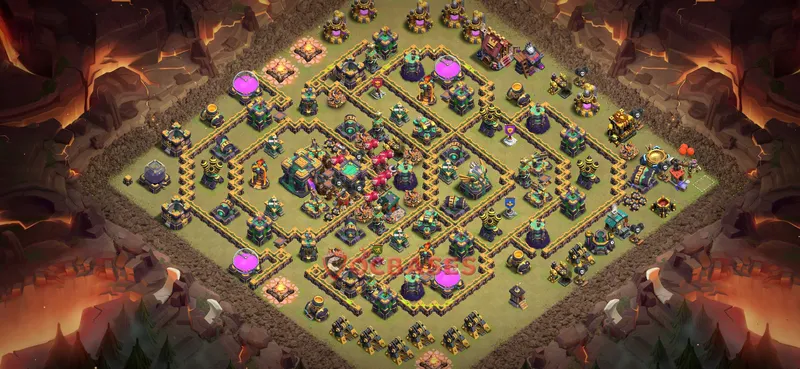 Town Hall 14 Base -war – Layout id: wq4t5 base layout