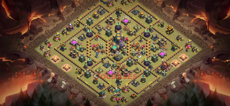 Town Hall 14 Base -war – Layout id: ls880 base layout