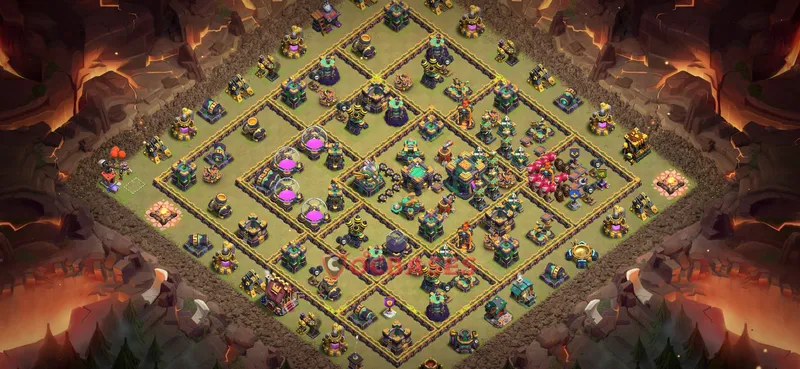 Town Hall 14 Base -war – Layout id: au8dw base layout