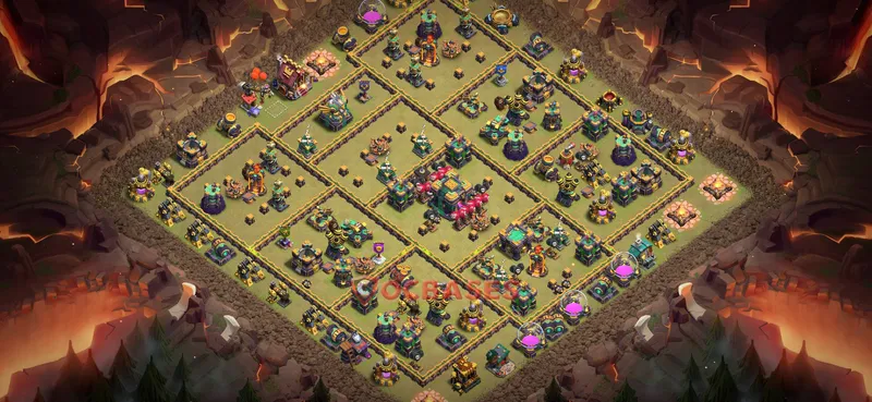 Town Hall 14 Base -war – Layout id: ng3l4 base layout