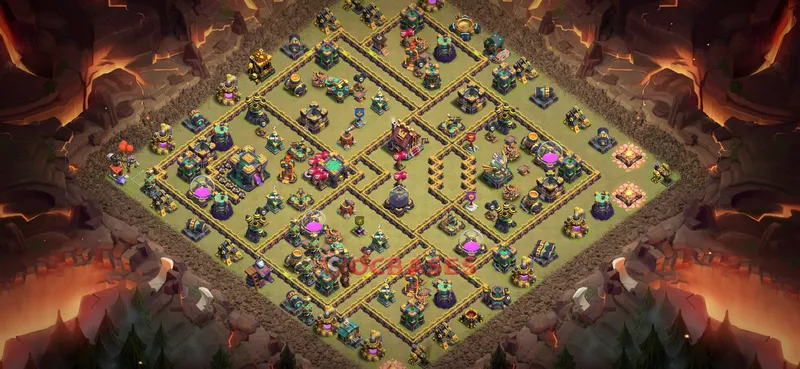 Town Hall 14 Base -war – Layout id: o1fsi base layout