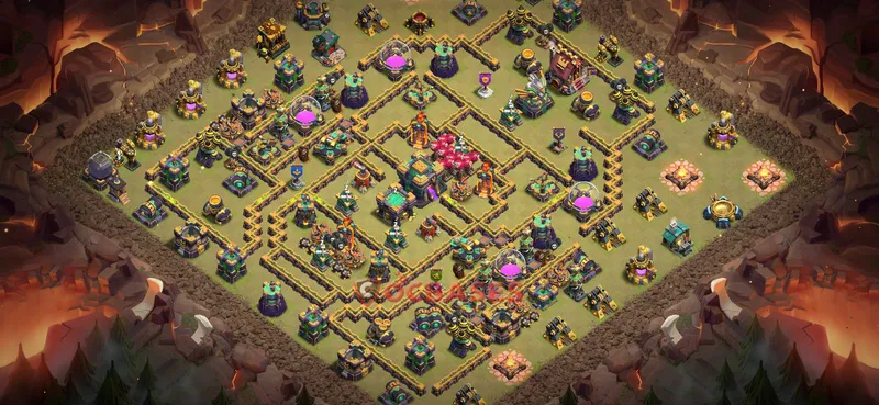 Town Hall 14 Base -war – Layout id: abz0l base layout