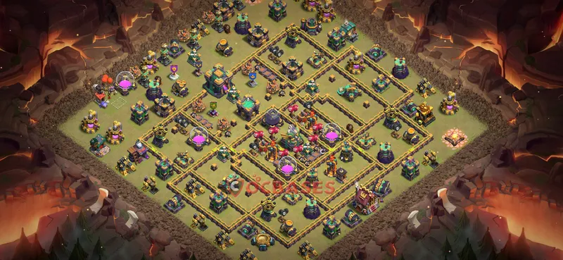 Town Hall 14 Base -war – Layout id: 4ign9 base layout