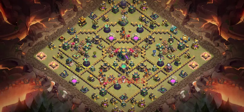 Town Hall 14 Base -war – Layout id: tdjeb base layout