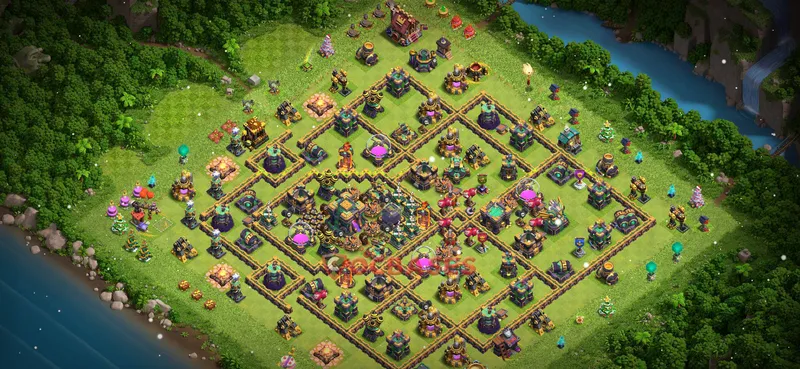 Town Hall 14 Base -war – Layout id: xp3vi base layout