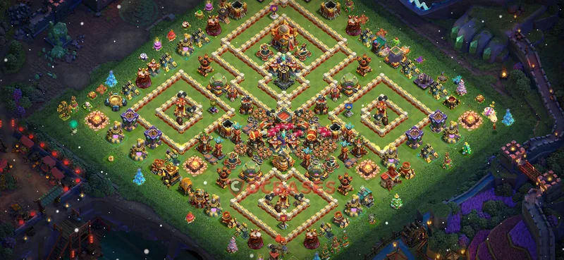 Town Hall 16 Base -trophy – Layout id: vzn6t base layout