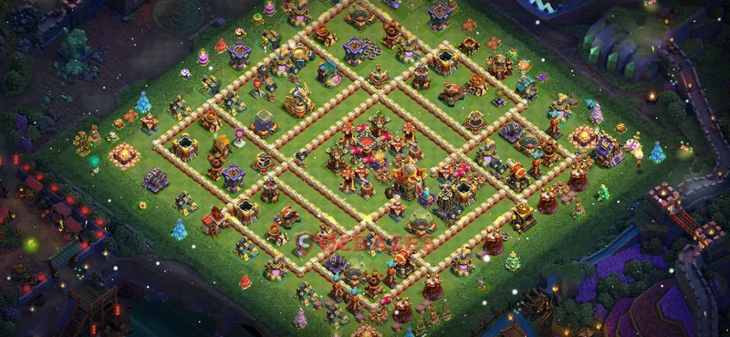 Town Hall 16 Base -trophy – Layout id: i24vu base layout
