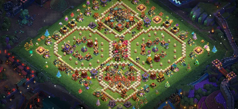Town Hall 16 Base -trophy – Layout id: 8sv0w base layout
