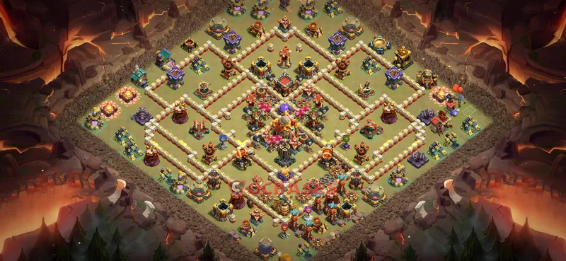Town Hall 16 Base -war – Layout id: rzfkx base layout