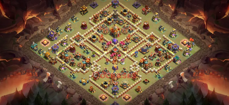 Town Hall 16 Base -war – Layout id: txh0c base layout