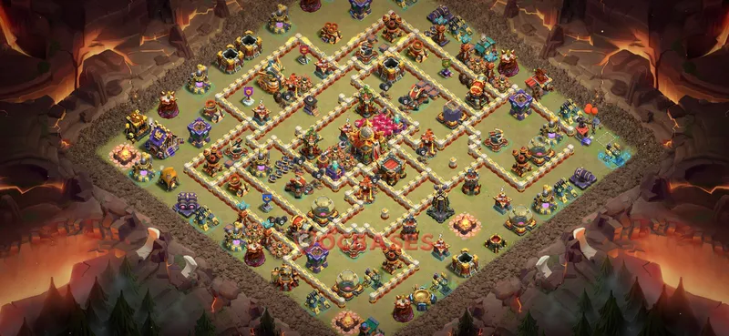 Town Hall 16 Base -war – Layout id: wkx90 base layout