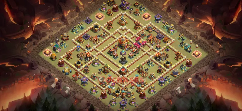 Town Hall 16 Base -war – Layout id: lzykm base layout