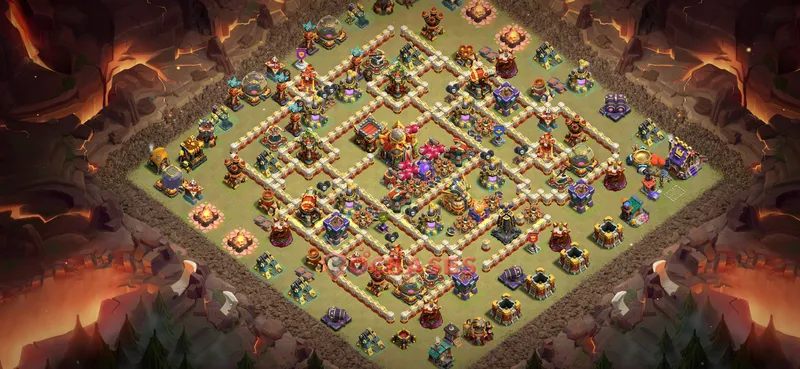Town Hall 16 Base -war – Layout id: os2u9 base layout