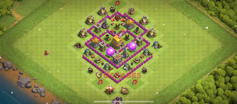 Town Hall 6 Base -trophy – Layout id: 53sk5 base layout