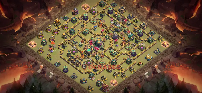 Town Hall 14 Base -war – Layout id: y51cq base layout
