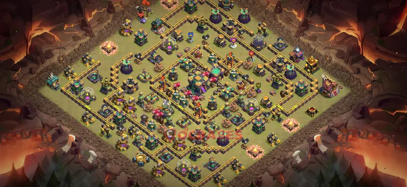 Town Hall 14 Base -war – Layout id: q1did base layout