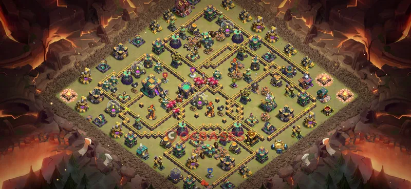 Town Hall 14 Base -war – Layout id: v9wti base layout