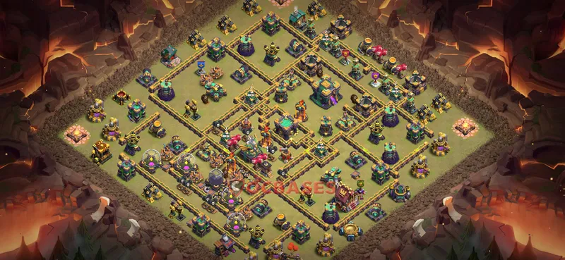 Town Hall 14 Base -war – Layout id: t77cr base layout