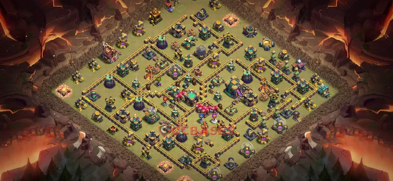 Town Hall 14 Base -war – Layout id: rzb3a base layout
