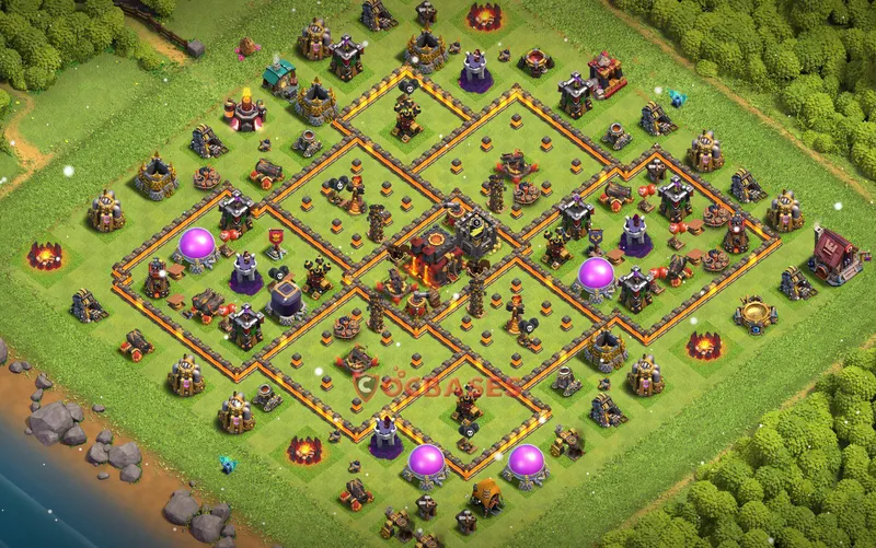 Town Hall 10 Base -war – Layout id: p1omo base layout