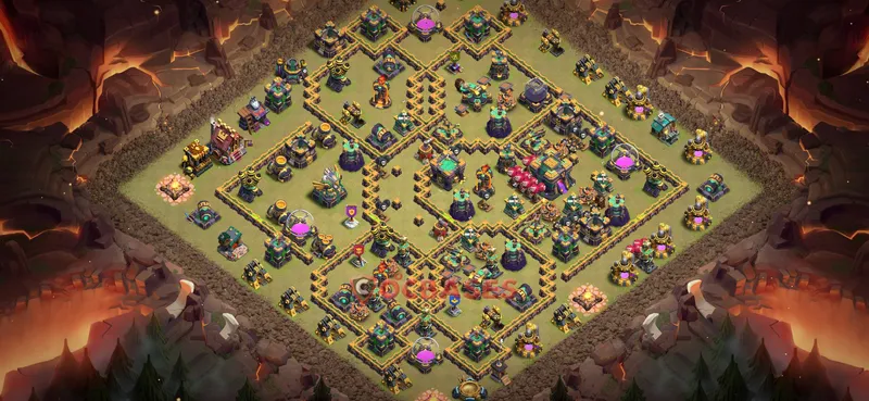 Town Hall 14 Base -war – Layout id: exzmk base layout