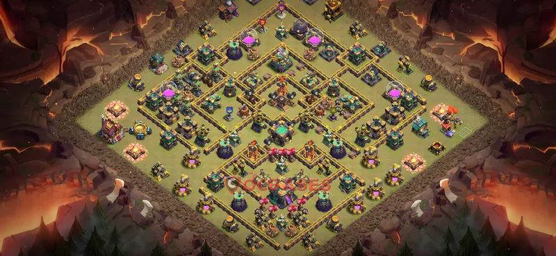 Town Hall 14 Base -war – Layout id: by1f2 base layout