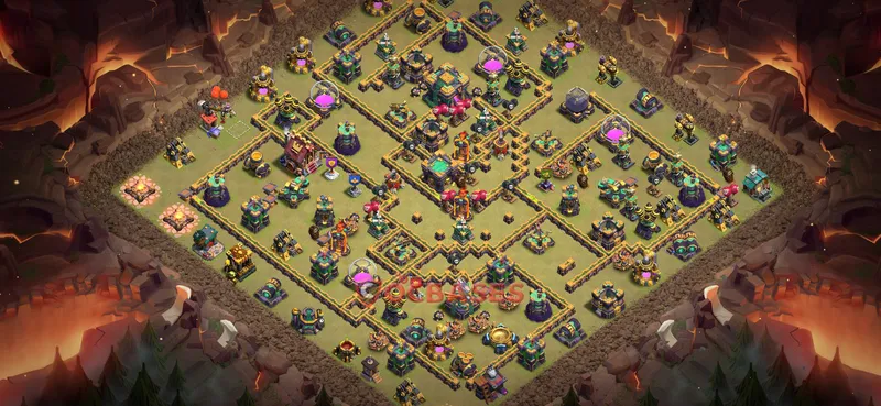 Town Hall 14 Base -war – Layout id: wi0bf base layout