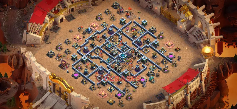 Town Hall 13 Base -war – Layout id: uidgi base layout