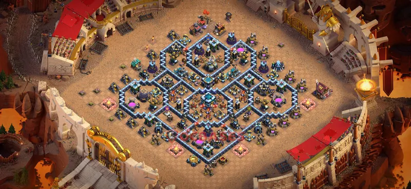 Town Hall 13 Base -war – Layout id: nyewn base layout