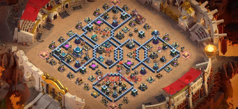 Town Hall 13 Base -war – Layout id: wxhxm base layout