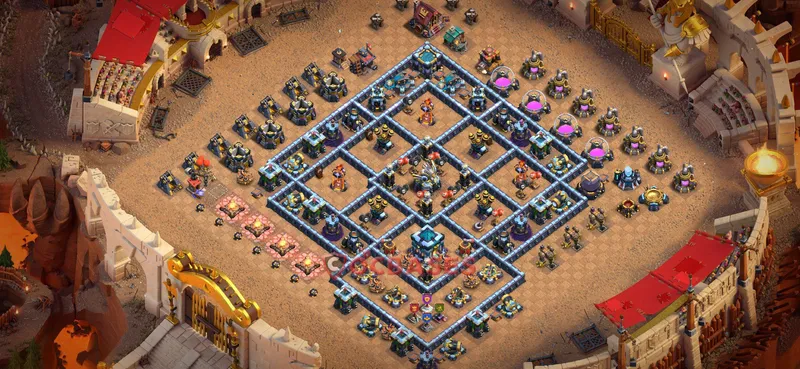 Town Hall 13 Base -war – Layout id: 3c8dr base layout